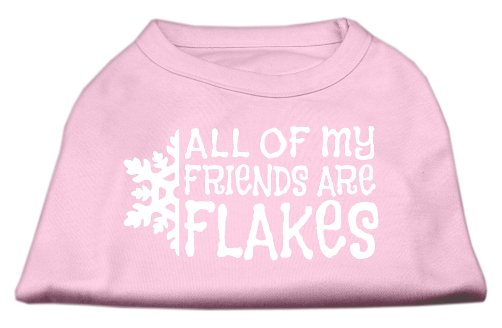 All my friends are Flakes Screen Print Shirt Light Pink L